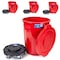 Magnum Tool Red 32 Gallon Trash Can Set (Trash Can, Quiet Dolly, and Reinforced Lid) (4 Set) CMTC-CLD0-32R04 - alternate 1