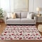 Homeroots 3' X 5' Burgundy And Ivory Abstract Washable Indoor Outdoor Area Rug 614137 - alternate 6