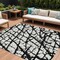 Homeroots 8' X 10' Black And Ivory Abstract Washable Indoor Outdoor Area Rug 614320 - alternate 1