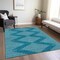 Homeroots 5' X 8' Teal Blue And Ivory Geometric Washable Indoor Outdoor Area Rug 598623 - alternate 8