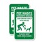 Signmission Pet Waste Transmits Disease Leash-Curb And Clean Up Aft, 18'' X 24'', Heavy Gauge Aluminum, 2PK A-1824-2PACK-2967 - alternate 1