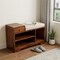 Homeroots 35in Beige and Brown Linen and Solid Wood Upholstered Storage Bench With Shoe Storage 723439 - alternate 5