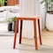 Leisuremod Tresse Stackable Plastic Square Dining Stool with Wicker Seat, Orange TS12OR - alternate 5