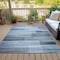 Homeroots 10' X 14' Denim Blue And Ivory Striped Washable Indoor Outdoor Area Rug 630986 - alternate 4