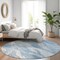 Homeroots 8' Denim Blue And Sky Blue Round Abstract Washable Indoor Outdoor Area Rug 582982 - alternate 6