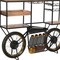 Homeroots Brown and Black Metal And Solid Wood Bar Cart With Wine Storage 490808 - alternate 3