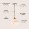 Jonathan Y Kurtz 9.5" Adjustable Drop Metal/Glass LED Pendant, Brass Gold/White JYL3517A - alternate 11