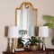 Baxton Studio Elian Gold Wall Mirror with Decorative Top - Elegant Rectangular Accent for Entryway or Bedroom 259-14116-ZORO - alternate 4