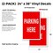 Signmission Parking Here, Vinyl Decals Only 24 Inch x 36 Inch, Vinyl Decal, 2PK DSB-2436-2PACK-Parking Here - alternate 2