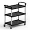 Amgood 42inx20in Utility/Bussing Cart, Three Shelves. Heavy-Duty Polypropylene, Black Shelves, Grey Posts AMG CART-PUC-4220-Z - alternate 1