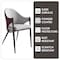 Leisuremod Sante Modern Leather Dining Arm Chair with Iron Legs in White/Bordouex, 2PK SC53WB2 - alternate 7