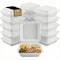 Eco Harmony Products Bagasse Hinged Food Storage Container, PFAS-Free, White, 3 compartments, 9" x 9", 200PK 804611 - alternate 1