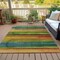 Homeroots 8' X 10' Green Teal Blue And Copper Striped Washable Indoor Outdoor Area Rug 631212 - alternate 6