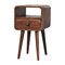 Homeroots 22" Brown Solid Wood Square One Drawer Nightstand 651779 - alternate 7