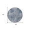 Homeroots 8' Round Blue Round Abstract Washable Non Skid Indoor Outdoor Area Rug 564238 - alternate 7