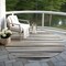 Homeroots 8' Gray Ivory And Beige Round Striped Washable Indoor Outdoor Area Rug 597327 - alternate 7