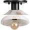 Jonathan Y Amara 10" 1-Light Mid-Century Classic Alabaster/Iron LED Semi Flush Mount, White/Black JYL1207B - alternate 9