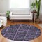 Homeroots 8' Purple Plum And Charcoal Round Medallion Washable Indoor Outdoor Area Rug 589310 - alternate 6
