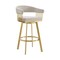 Armen Living Chelsea 30in Swivel Bar Stool with Gold Brushed Stainless Steel and Taupe Fabric LCCSBABGLTP30 - alternate 1