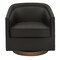 Flash Furniture Dean Club Style Commercial Barrel Accent Armchair, 360 Degree Swivel Metal Base and Sloped Armrests BS-AC22-064-BLKPU-GG - alternate 10