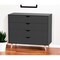 Homeroots 35" Black And Natural Wood Four Drawer Dresser 489234 - alternate 5