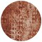 Homeroots 8' Orange Round Ikat Washable Indoor Outdoor Area Rug 576997 - alternate 6