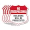 Signmission No Trespassing Shield Sign Violators Wil, 12 inch X 12 inch, Aluminum Metal Sign, 5PK SHI-A-5Pack-12-418 - alternate 1