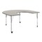 Flash Furniture Commercial Adjustable Height Horseshoe Activity Table with Locking Casters-LTGY XU-A6066-HRSE-LTGRY-T-A-CAS-GG - alternate 1