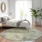 Homeroots 8' Green And Gray Round Abstract Washable Indoor Outdoor Area Rug 605550 - alternate 7