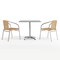 Flash Furniture Square Table Set, Aluminum, Plastic, Rattan, Stainless Steel, Grey TLH-ALUM-32SQ-020BGECHR2-GG - alternate 11
