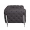 Homeroots 69in Brown And Silver Italian Leather Loveseat 477572 - alternate 4