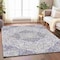 Homeroots 9' X 12' Lavender And Ivory Medallion Washable Indoor Outdoor Area Rug 617465 - alternate 6