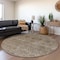 Homeroots 8' Brown And Tan Round Floral Washable Indoor Outdoor Area Rug 605713 - alternate 5