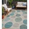Homeroots 5' X 8' Teal Blue Ivory And Pale Aqua Geometric Washable Indoor Outdoor Area Rug 630592 - alternate 1