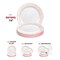 Smarty Had A Party 7.5" White w/Silver and Rose Gold Mosaic Rim Round Plastic Appetizer/Salad Plates (120 Plates), 120PK 897SRG-CASE - alternate 11