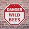 Signmission Danger Wild Bees, 6 inch X 6 inch, Plastic Sign, 2PK OC-P-2PACK-6-22 - alternate 6
