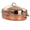 Gibson Home Radiance 17.5 Inch Stainless Steel Copper Plated Oval Roaster with Lid and Roasting Rack 127792.03 - alternate 1