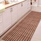 Jonathan Y Orton Distressed Ticking Stripe Non-Slip Machine-Washable Brown/Cream 2 ft. x 8 ft. Runner Rug WSH519B-28 - alternate 6