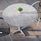 Flash Furniture 31.25" Round Outdoor Tabletop, Gray Faux Concrete, Seamless Surface Technology, 22x22 Silver X Base ST-RD31-CMGY-T2222S-GG - alternate 9