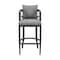 Homeroots 40" Gray Metal Outdoor Bar Height chair with Footrest 571175 - alternate 8