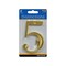 Hillman Number Distinctions 4" Gold Zinc Die-Cast Screw-On 5 Brass Plated 843155 - alternate 2