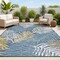 Jonathan Y Calypso Coastal Casual Palm Frond Reversible Machine-Washable Cream/Navy 4 ft. x 6 ft. Area Rug SVH108A-4 - alternate 1