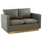 Leisuremod Nervo Upholstered Leather Loveseat with Gold Frame, Grey NS55GR-L - alternate 1