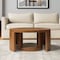 Homeroots Set of Two Walnut Solid Wood Round Distressed Solid Nested Coffee Tables 605988 - alternate 1