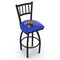 Holland Bar Stool Co 30" Blk Wrinkle Kentucky "Wildcat" Swivel Bar Stool, Jailhouse Back L01830UKYCat - alternate 1