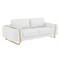 Homeroots 90" White Italian Leather Sofa With Gold Legs 491053 - alternate 10