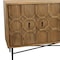 Homeroots 91in Natural Distressed Solid Wood Carved Geometric Sideboard with Six Doors 606290 - alternate 5