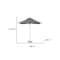 Homeroots 8ft Charcoal Polyester Square Market Patio Umbrella 491962 - alternate 3