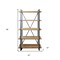 Homeroots Natural Metal and Wood Five Tier Bookcase 517715 - alternate 4