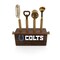Picnic Time Family Of Brands NFL Indianapolis Colts Sidecar 5-Piece Bar Tool Set, (Acacia Wood) 672-05-508-147-2 - alternate 1